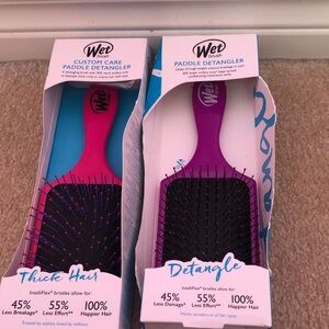 Pink and Purple Paddle Detangler Set